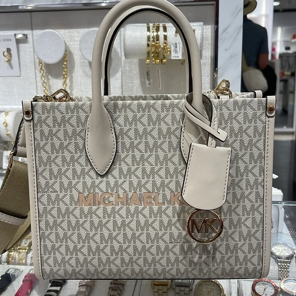 Michael Kors Mirella Small Signature Logo Crossbody Shopper TZ XBODY Bag LT CRM